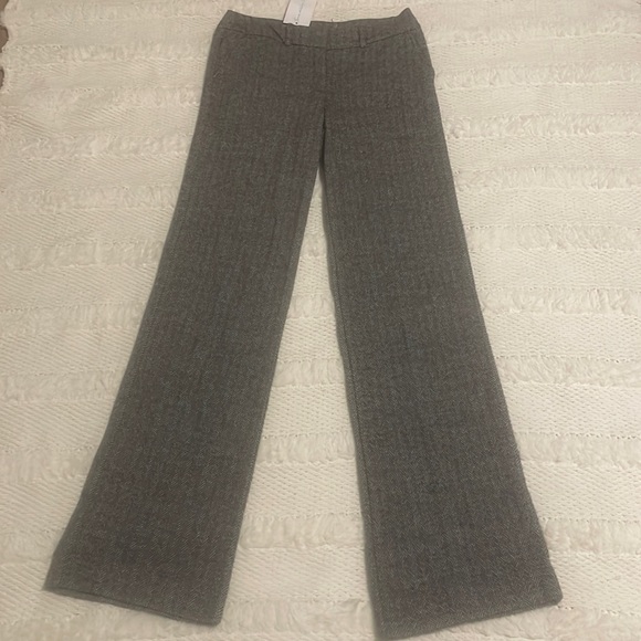 Terra Michaels herringbone pants charcoal gray soft flare legs women size 6 - Picture 15 of 15